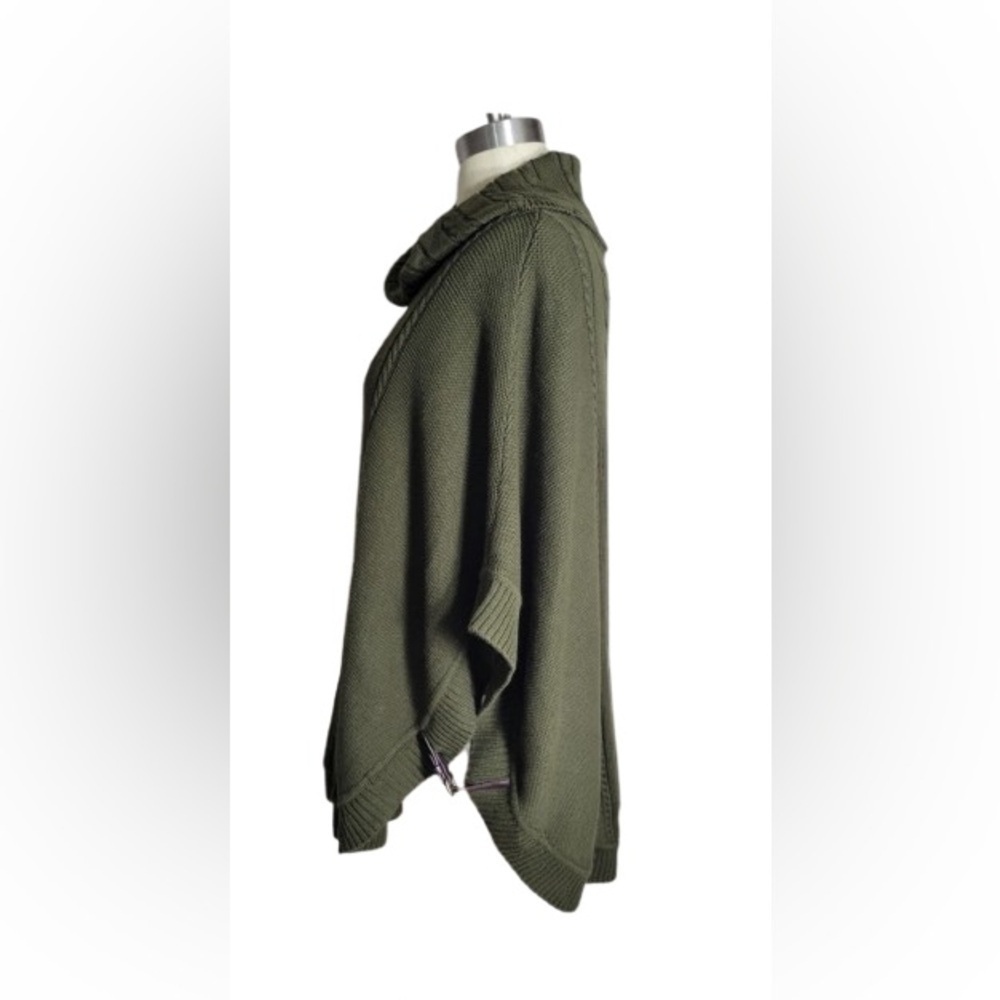 Talbots Army green  Cable Knit Cowl Neck Sweater - Picture 4 of 9